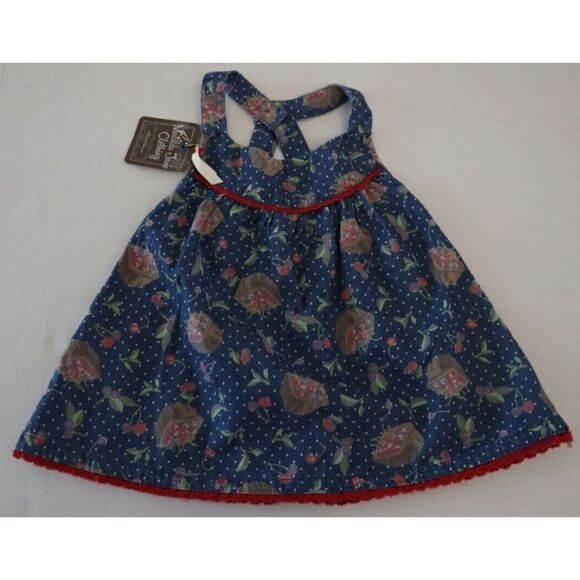 Matilda Jane Girl's Sz 2 Blue Cherry Print Sleeveless Dress - Picture 1 of 5